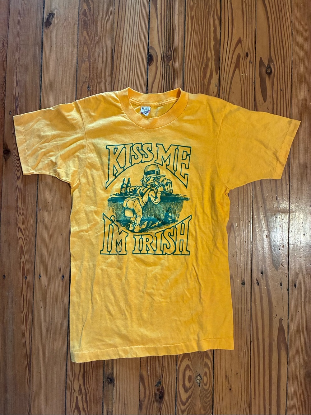 Vintage 80’s Soft and Thin Graphic Cheeky  “Kiss Me I’m Irish” Tee